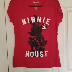 Disney Mini Mouse Red T-Shirt Woman's Size L (11-13)